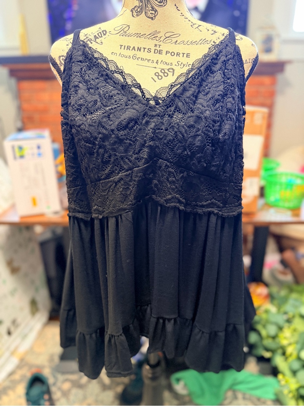 torrid Black Lace Tiered Camisole Top